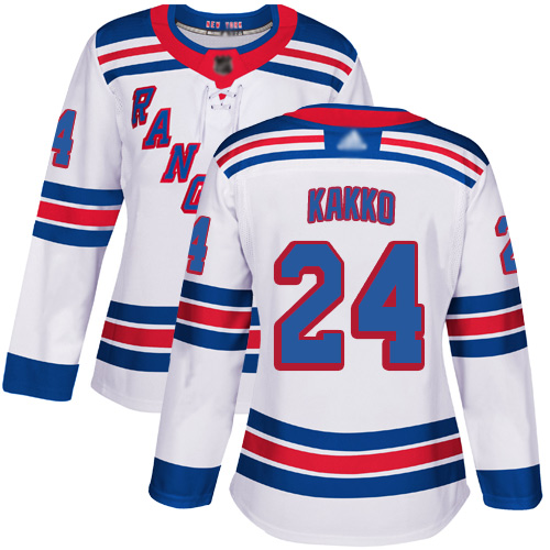 Personalized Women’s New York Rangers #24 Kaapo Kakko White Road Authentic Stitched Hockey Jersey