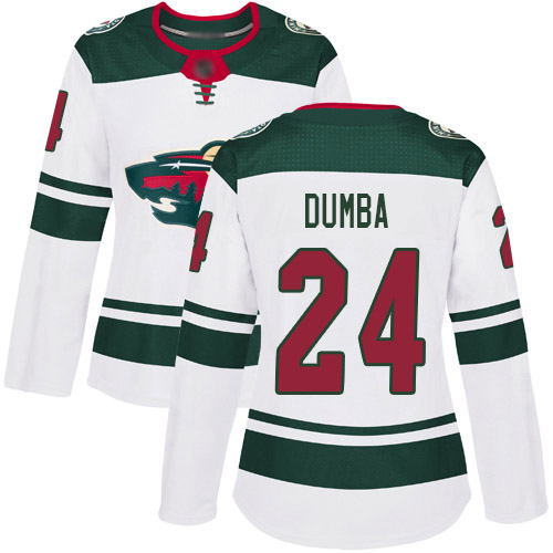 Personalized Women’s Minnesota Wild #24 Matt Dumba White Road Authentic Stitched Hockey Jersey