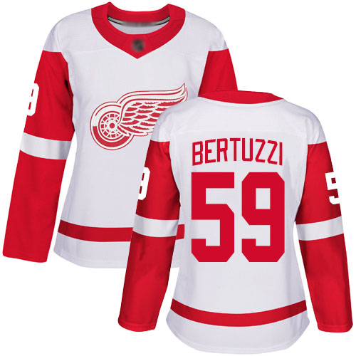 Personalized Women’s Detroit Red Wings Authentic #59 Tyler Bertuzzi White Away Jersey