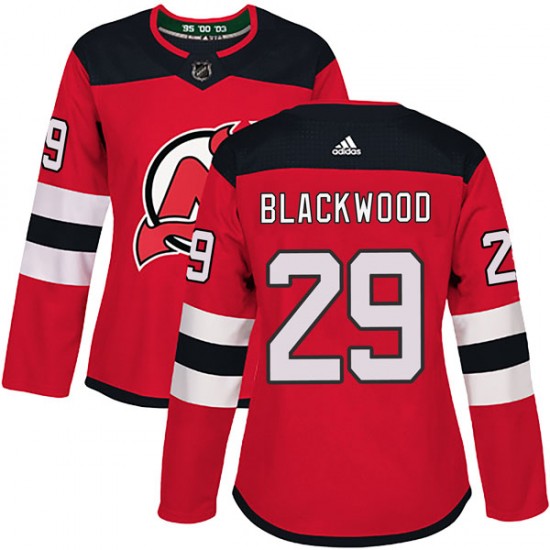 Personalized Women’s New Jersey Devils #29 MacKenzie Blackwood Authentic Mackenzie wood Red Home Jersey