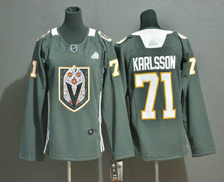 Personalized Youth Vegas Golden Knights #71 William Karlsson Gray Dia De Los Muertos Jersey