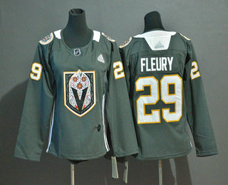 Personalized Youth Vegas Golden Knights #29 Marc-Andre Fleury Gray Dia De Los Muertos Jersey