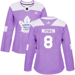 Personalized Women’s Toronto Maple Leafs #8 Jake Muzzin Authentic Fights Cancer Practice Jersey – Purple