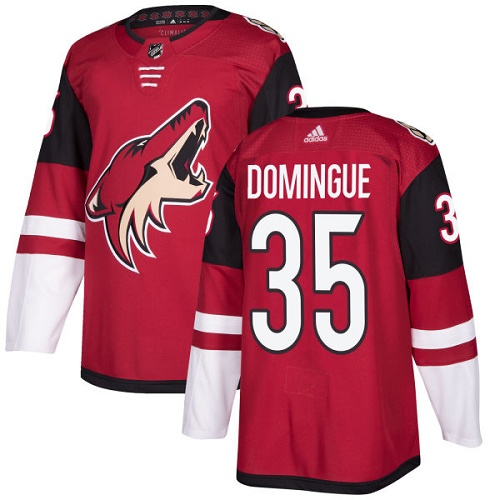 Personalized Youth Arizona Coyotes #35 Louis Domingue Maroon Home Authentic Stitched NHL Jersey