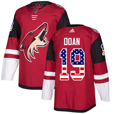 Personalized Youth Arizona Coyotes #19 Shane Doan Maroon Home Authentic USA Flag Stitched NHL Jersey