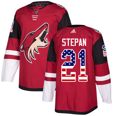 Personalized Youth Arizona Coyotes #21 Derek Stepan Maroon Home Authentic USA Flag Stitched NHL Jersey