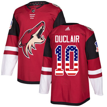 Personalized Youth Arizona Coyotes #10 Anthony Duclair Maroon Home Authentic USA Flag Stitched NHL Jersey