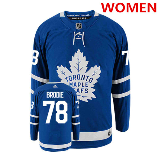 Personalized Women’s Toronto Maple Leafs #78 TJ BRODIE Royal Blue Stitched NHL Jersey