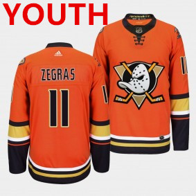 Personalized Youth Anaheim Ducks #11 Trevor Zegras Orange Authentic Jersey