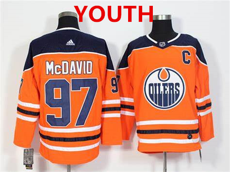 Personalized Youth Edmonton Oilers #97 Connor McDavid Orange Home Authentic Stitched NHL Jersey