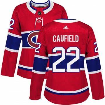 Personalized Women’s Montreal Canadiens #22 Cole Caufield Red Home Authentic Stitched NHL Jersey