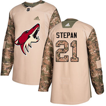 Personalized Youth Arizona Coyotes #21 Derek Stepan Camo Authentic 2017 Veterans Day Stitched NHL Jersey
