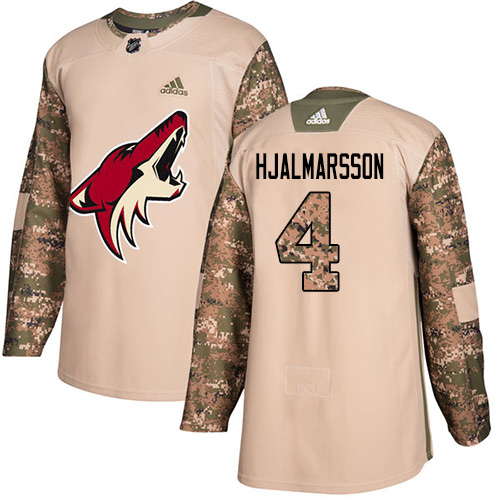 Personalized Youth Arizona Coyotes #4 Niklas Hjalmarsson Camo Authentic 2017 Veterans Day Stitched NHL Jersey