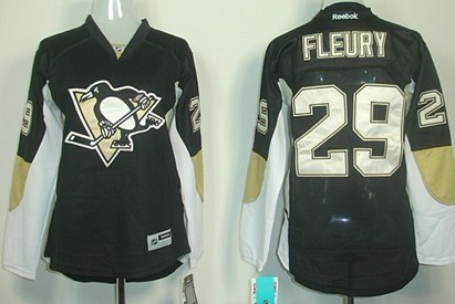 Personalized Women’s Pittsburgh Penguins #29 Marc-Andre Fleury Black Jersey