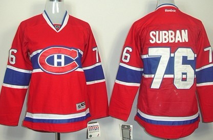 Personalized Women’s Montreal Canadiens #76 P.K. Subban Red Womens Jersey