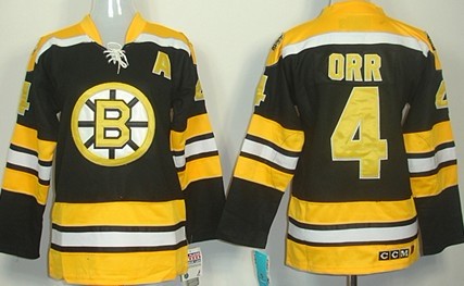 Personalized Women’s Boston Bruins #4 Bobby Orr Black CCM Jersey