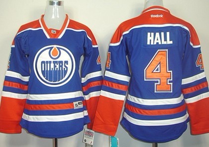 Personalized Women’s Edmonton Oilers #4 Taylor Hall Royal Blue s Jersey