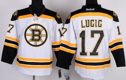 Personalized Youth Boston Bruins #17 Milan Lucic White Jersey