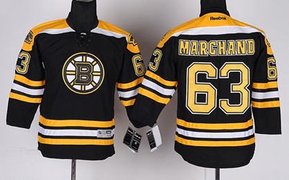 Personalized Youth Boston Bruins #63 Brad Marchand Black Jersey