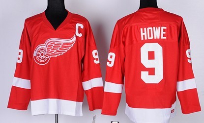 Personalized Youth Detroit Red Wings #9 Gordie Howe Red Throwback CCM Kids Jersey