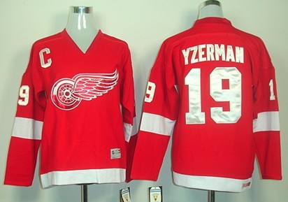 Personalized Youth Detroit Red Wings #19 Steve Yzerman Red Throwback CCM Kids Jersey