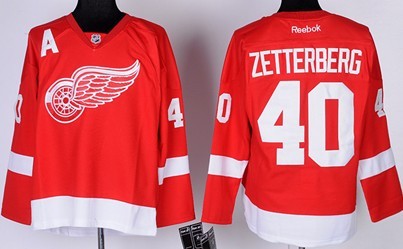 Personalized Youth Detroit Red Wings #40 Henrik Zetterberg Red Kids Jersey