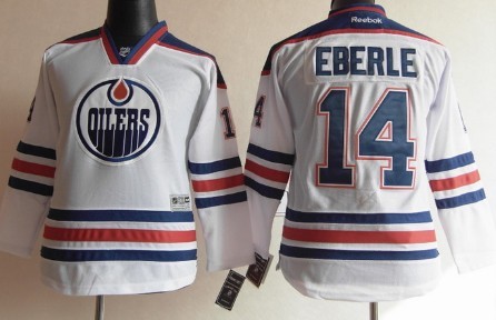 Personalized Youth Edmonton Oilers #14 Jordan Eberle White Jersey