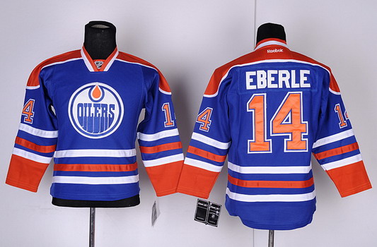 Personalized Youth Edmonton Oilers #14 Jordan Eberle Royal Blue Jersey