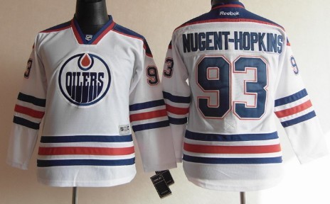 Personalized Youth Edmonton Oilers #93 Ryan Nugent-Hopkins White Jersey