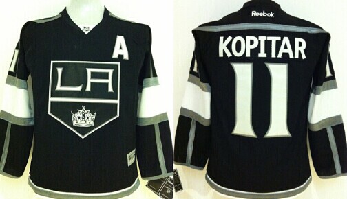 Personalized Youth Los Angeles Kings #11 Anze Kopitar Black Jersey