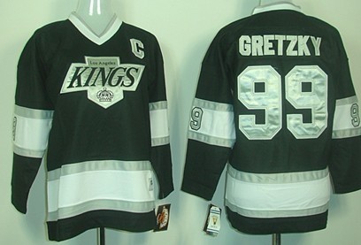 Personalized Youth Los Angeles Kings #99 Wayne Gretzky Black Throwback CCM Jersey