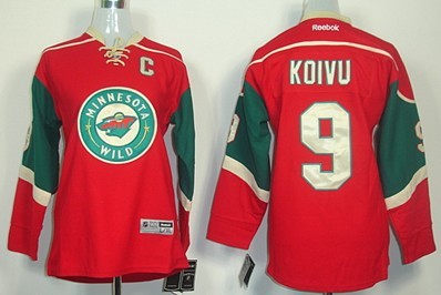 Personalized Youth Minnesota Wild #9 Mikko Koivu Red Jersey
