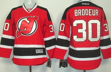 Personalized Youth New Jersey Devils #30 Martin Brodeur Red With Black Jersey