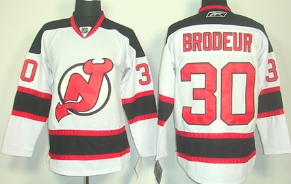 Personalized Youth New Jersey Devils #30 Martin Brodeur White Jersey