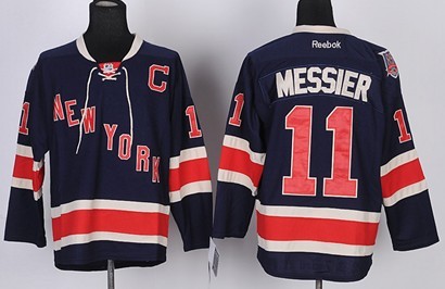 Personalized Youth New York Rangers #11 Mark Messier Navy Blue Third 85TH Jersey