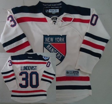 Personalized Youth New York Rangers #30 Henrik Lundqvist 2012 Winter Classic Cream Jersey