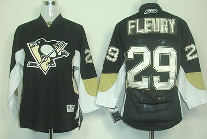 Personalized Youth Pittsburgh Penguins #29 Marc-Andre Fleury Black Jersey