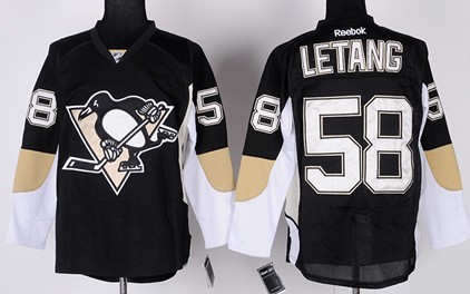 Personalized Youth Pittsburgh Penguins #58 Kris Letang Black Jersey