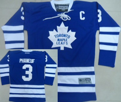 Personalized Youth Toronto Maple Leafs #3 Dion Phaneuf Blue Third Jersey