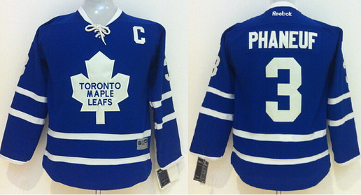 Personalized Youth Toronto Maple Leafs #3 Dion Phaneuf Blue Jersey