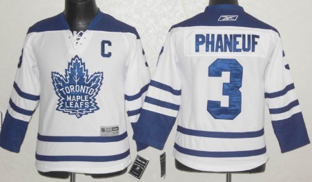 Personalized Youth Toronto Maple Leafs #3 Dion Phaneuf White Third Jersey