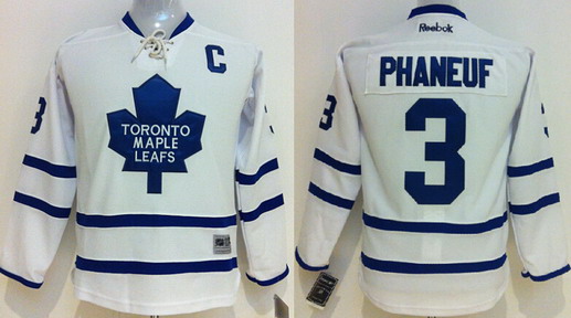 Personalized Youth Toronto Maple Leafs #3 Dion Phaneuf White Jersey