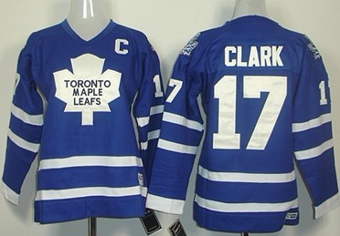 Personalized Youth Toronto Maple Leafs #17 Wendel Clark Blue Throwback CCM Jersey