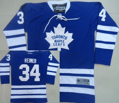 Personalized Youth Toronto Maple Leafs #34 James Reimer Blue Third Jersey