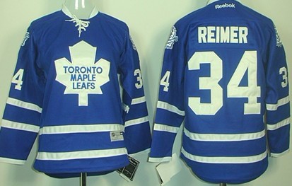 Personalized Youth Toronto Maple Leafs #34 James Reimer Blue Jersey