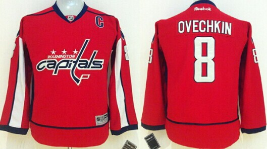 Personalized Youth Washington Capitals #8 Alex Ovechkin Red Jersey