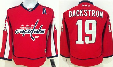 Personalized Youth Washington Capitals #19 Nicklas Backstrom Red Jersey