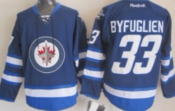 Personalized Youth Winnipeg Jets #33 Dustin Byfuglien Navy Blue Jersey