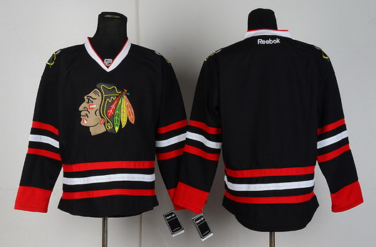 Personalized Youth Chicago Blackhawks Blank Black Jersey