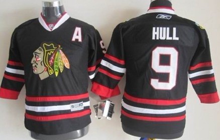 Personalized Youth Chicago Blackhawks #9 Bobby Hull Black Jersey